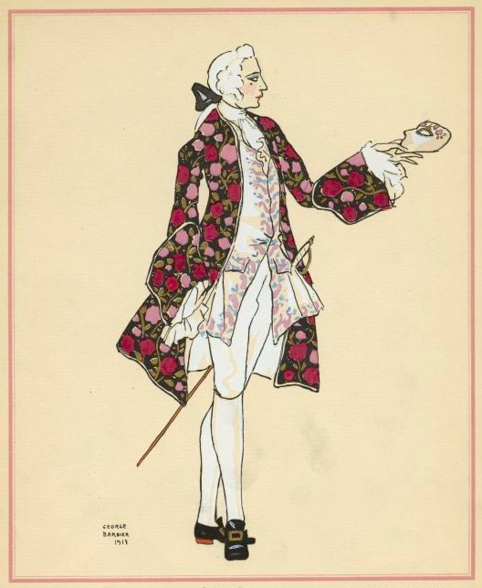 Costume design by George Barbier (1882-1932) for Maurice Rostand's play La Vie amoureuse de Casanova.