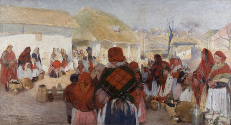 „Święcone w Bronowicach”, Włodzimierz Tetmajer, 1897, domena publiczna