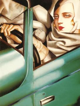 Autoportret w zielonym Bugatti