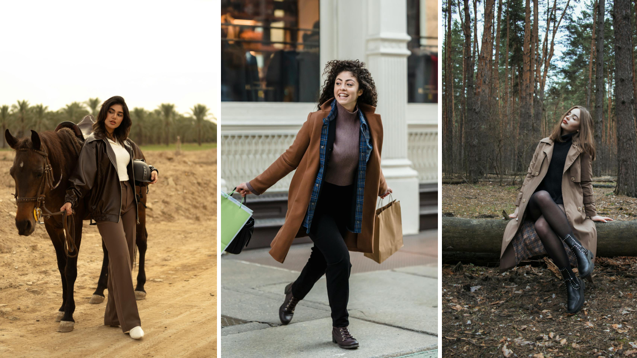 Brązowe total looki