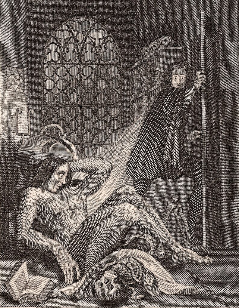 Literackie ciekawostki o Mary Shelley i powieści „Frankenstein” 4 Ilustracja do wydania powieści „Frankenstein” z 1831 roku