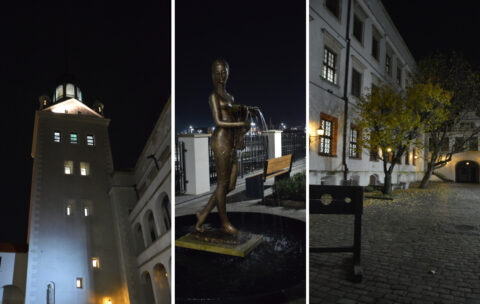 Szczeciński zamek po zmierzchu, czyli jesienny spacer wśród zabytkowych murów