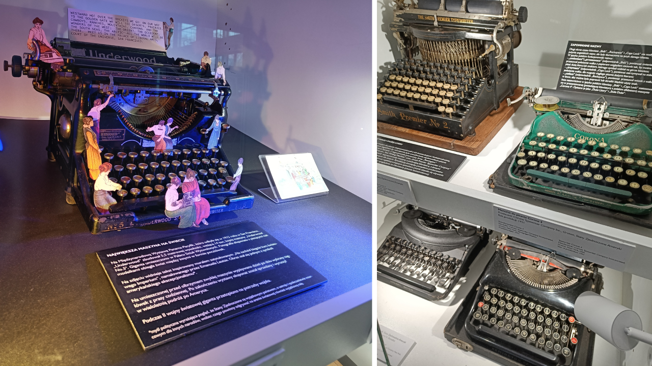 Muzeum Techniki i Komunikacji w Szczecinie: przejażdżka w stylu retro 11 Maszyny do pisania, Muzeum Techniki i Komunikacji – Zajezdnia Sztuki w Szczecinie